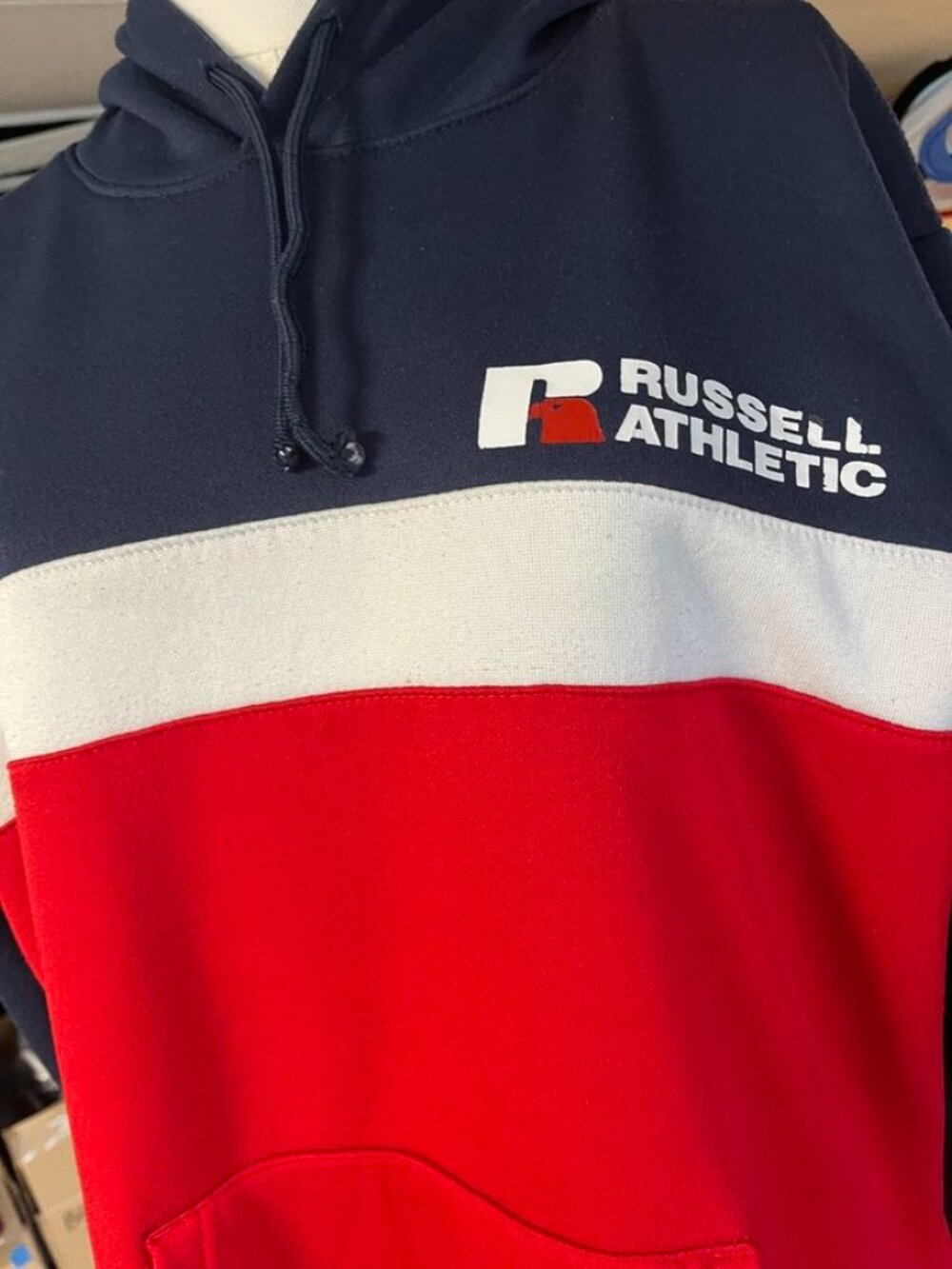 Russell Athletic Colorblock Fleece Hoodie Pullover Men’s Large - Picture 2 of 10